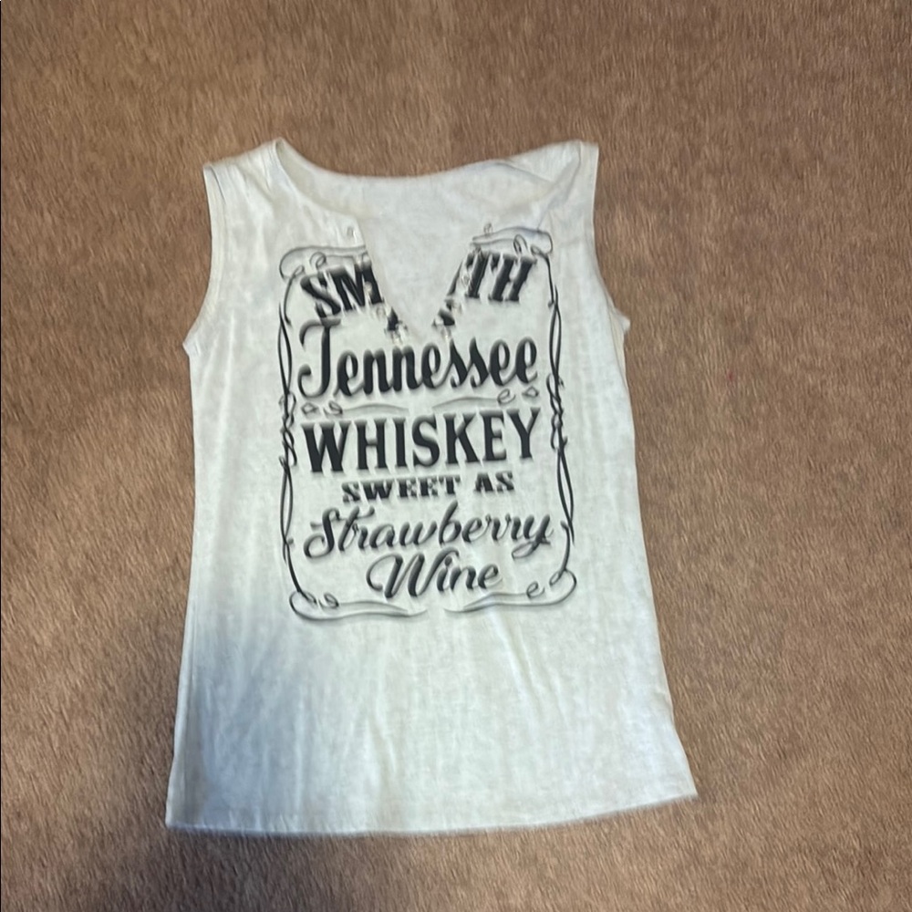 White Graphic Tank Top
